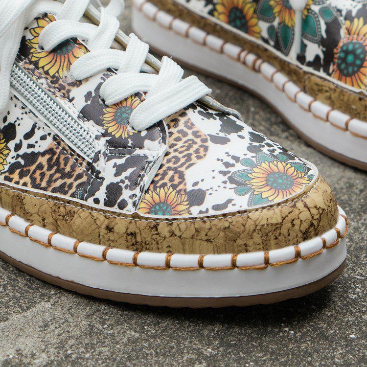 2023 Autumn Women's Fisherman Loafers: Casual Flat Bottom, Printed, Large Size, Slip-On Shoes