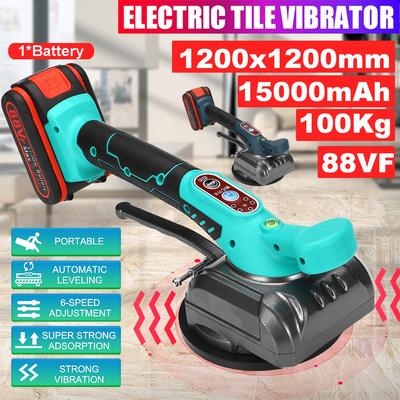1000 W Touch-Taste 120 x 120 cm Fliesenverputzmaschine zum Verlegen von Fliesen mit 1 x 15000 mAh Akku, automatischer Bodenvibrator-Nivellierung