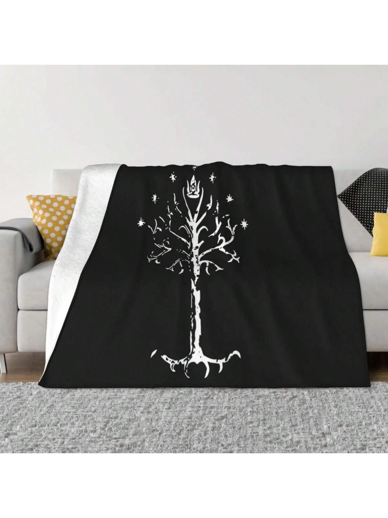 

The White Tree Of Gondor Lord Ring Inspired 1 Plush Bed Blanket Winter Blankets Home And Decoration Throw Blanket 75X95CM сірий колір