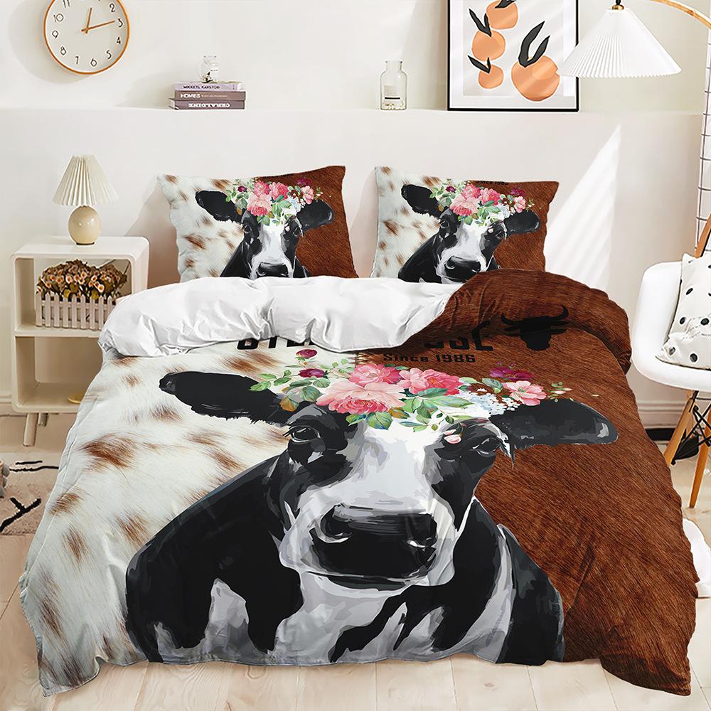 

Трехпредметный комплект постельного белья из искусственного меха с текстурой коровьей шкуры, 3D пододеяльник, двухпредметный комплект 135 * 200 (two-piece set) 90g