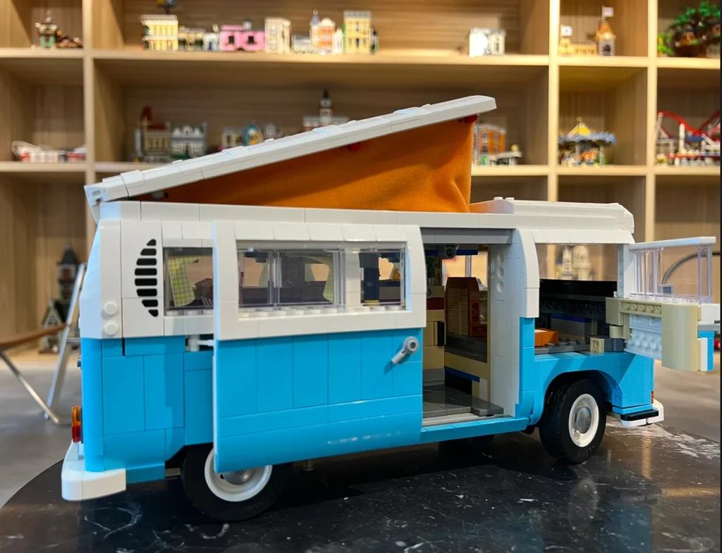 Das T2 Camper Auto Van Modell Bausteine Kompatibel DIY Ziegel Spielzeug für Kinder Weihnachten Geburtstag Geschenk