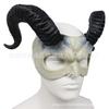 Halloween new half-face mask, carnival party costume prop, injection-molded devil mask with horns