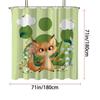 1pc Cute Fox Print Waterproof Shower Curtain Bathe Partition Curtain with 12 Hooks for Privacy Protection Easy Installation