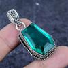 Natural Indicolite Tourmaline 925 Sterling Silver Jewelry Pendant 1.77" Q1n52