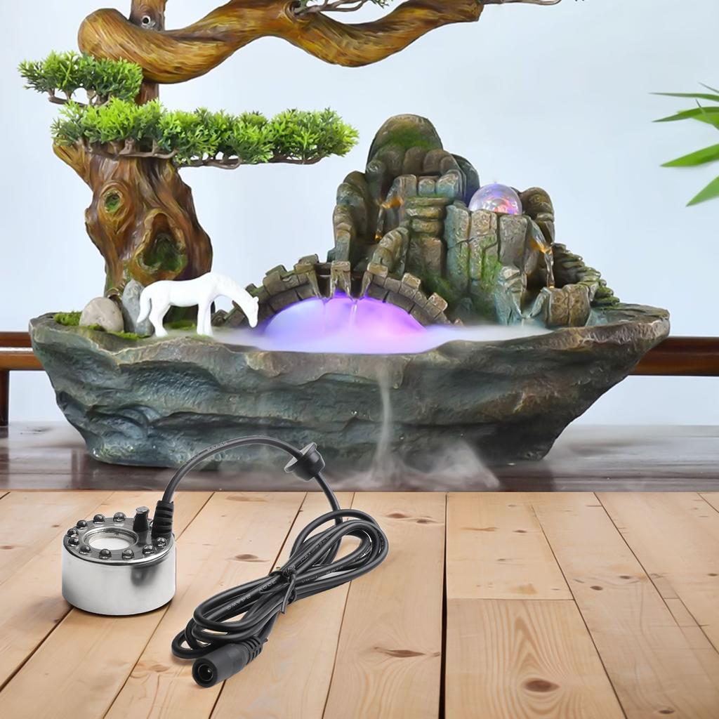 Humidifier Fog Maker Stainless Steel 1 Pc 350ml/h Atomizer 12led Lights For Fountains Landscape Fog Rockery Sprayer