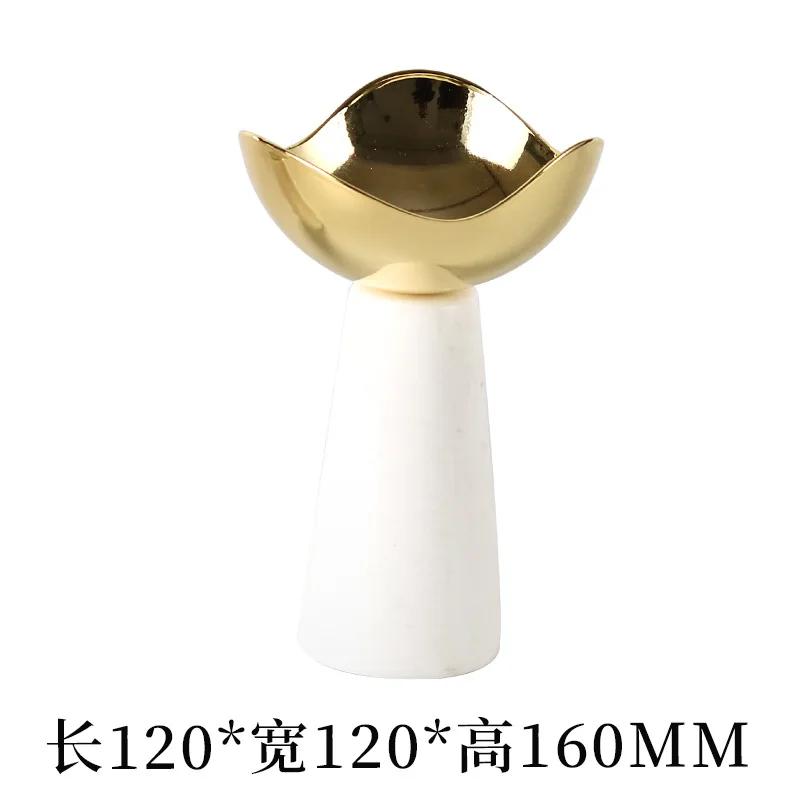 Высоконогая Кондитерская Тарелка Тарелка для Закусок Золотой Поднос Настольный Контейнер для Хранения Фруктовница Высокая Десертная Чаша Домашнее Украшение золотой