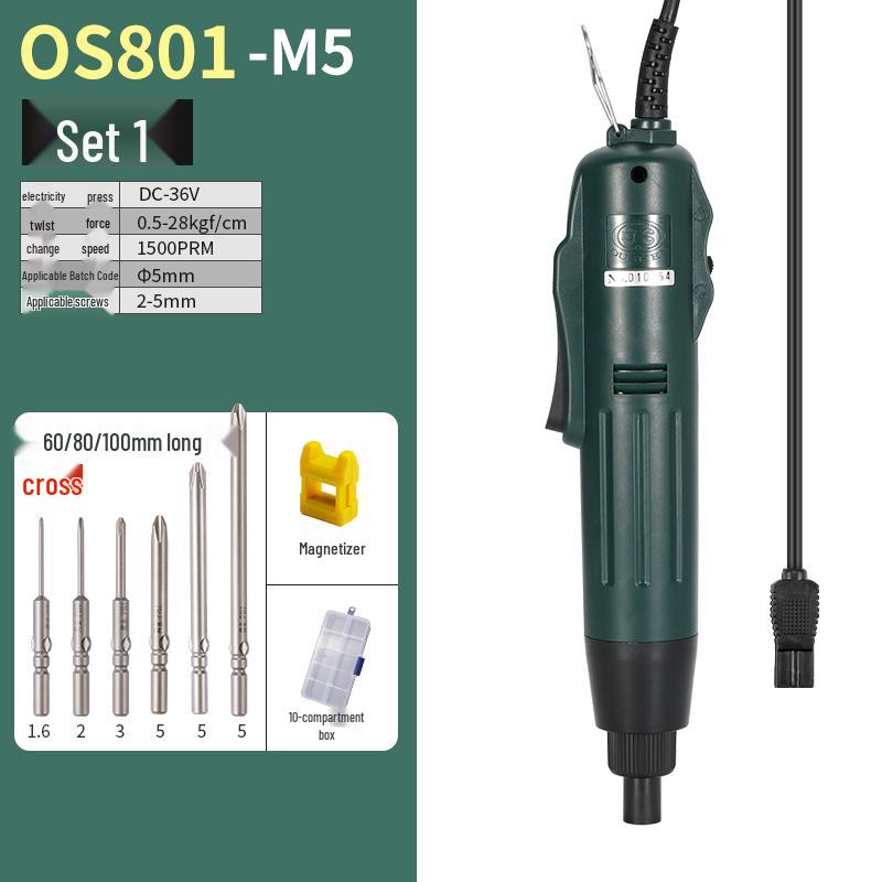 Oushen 801800 Electric Screwdriver Set with High-Quality Motor and Straight Handle for Household Use