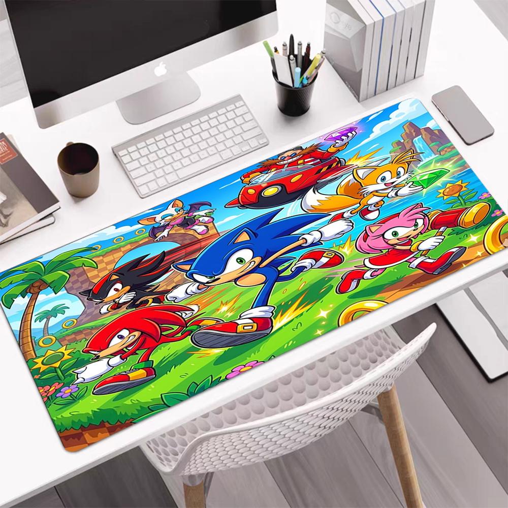 Sonic Theme Mouse Pad, Non Slip Rubber Base, Multifunctional Office & Home Decor, Perfect for Workspace Personalization.