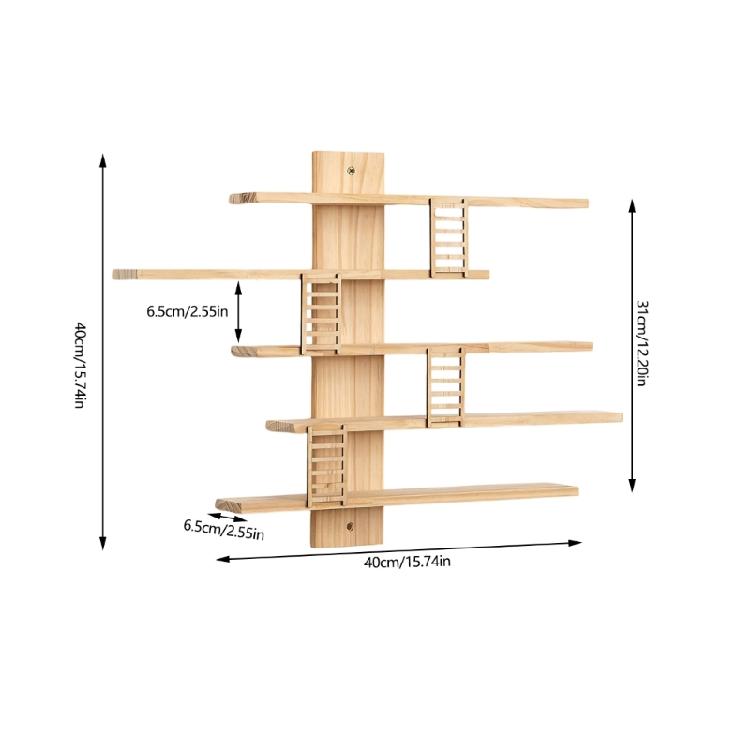 Wooden Wall Shelf For Displaying Dolls And Figures Storage Solution With Natural Aesthetic Multi Tiers Rack