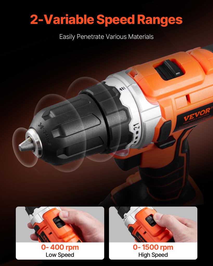 SucceBuy Tool Combo Kit Cordless 2-Tool Combo Kit Cordless Power Tool Combo Kit  Screws One Charger and One Cloth Bag
