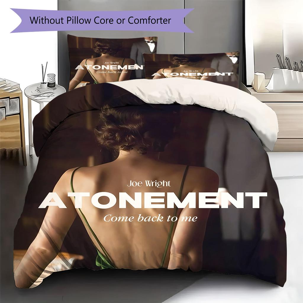 atonement Pattern Bedding Quilt Set Quilt Cover Pillowcase Home Decoration Birthday Gift (1 * duvet cover + 2 * pillowcase, without core)
