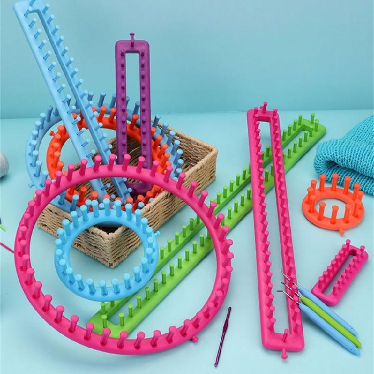 1 or 2 Set Knitting Tool Round Rectangular Knitted Loomed Set Knitting Frame For DIY Hat Scarves Easy Crafting Solution