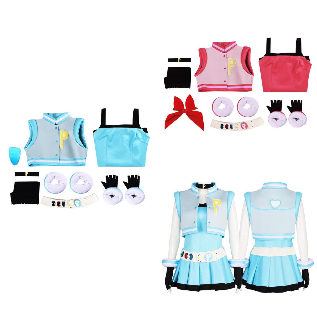 Süßes Powerpuff Girls Cosplay-Kleid im Anime-Stil, ideal für Theater- und Halloween-Partys