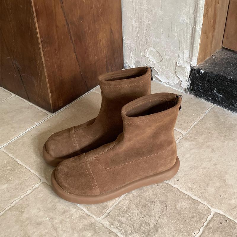 Fashion Designer Vintage Women Ankle Boots Fashion Soft Sole Short Booties Ladies Casaul Round Toe Shoes