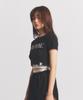 NEALIZE Logo Cropped Short Sleeve T-Shirt Black