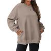 Fleece thickened pocket sweater women, loose round neck clothes in autumn and winter