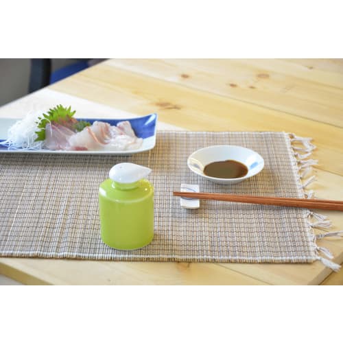Toyo Ceramics Soy Sauce Dispenser, Yellow-Green, 150cc, Stops Accurately