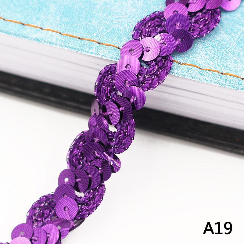 5m Sequin Lace Curve Lace Fabric Trim DIY Sewing Craft Garment Accessories Shiny Beading Sequins Ribbons Wedding Decoration