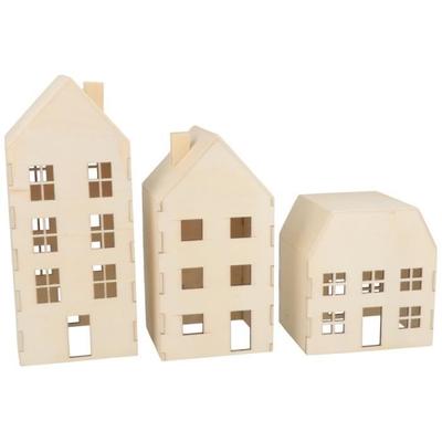 Holzhaus - ARTEMIO - 3 Stk. - Naturholz - Personalisierbar