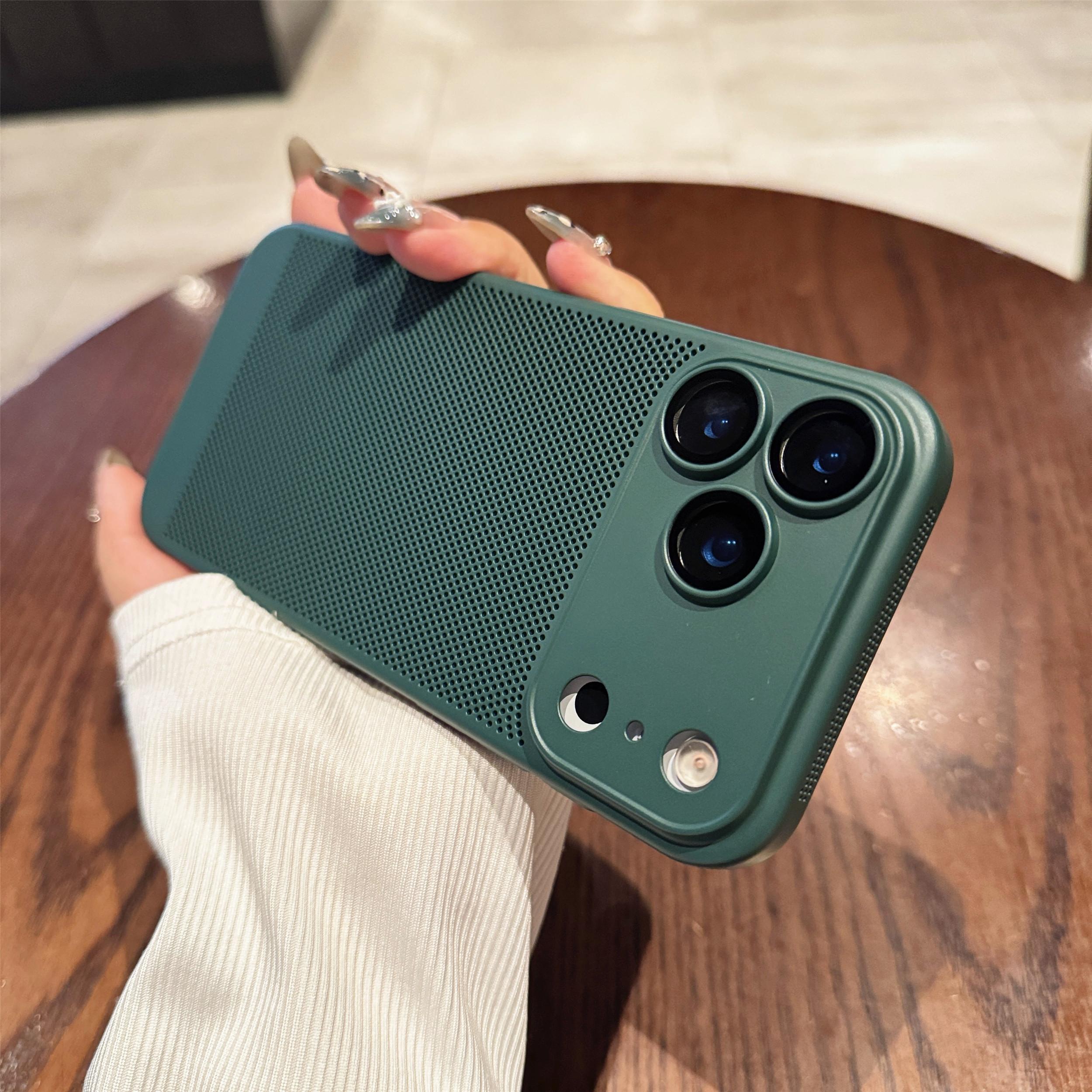 

Матовый охлаждающий корпус-сетка с защитой от перегрева для iPhone 17 Air 16 16E 15 14 13 12 11 Pro Max Plus, Жесткий чехол с защитой стеклянной линзы iPhone 13 mini