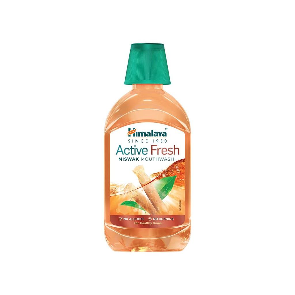 Himalaya Active Fresh Miswak Mouthwash 215ml Alcohol-Free Plaque Prevention Fresh Breath