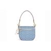 New COACH Kleo Canvas With Leather Shoulder Bag Crossbody Bag Medium Size Women's Blue Monogram White C8514-IMUDY