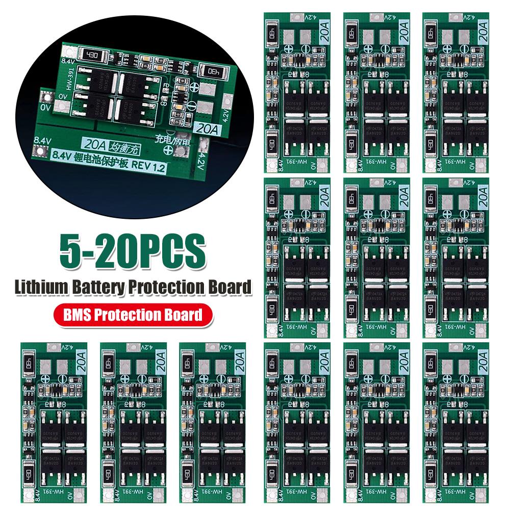HW-391 2S 20A 7.4V 8.4V Lithium Battery Protection Board 18650 BMS Board Module Charging Board Charger Module