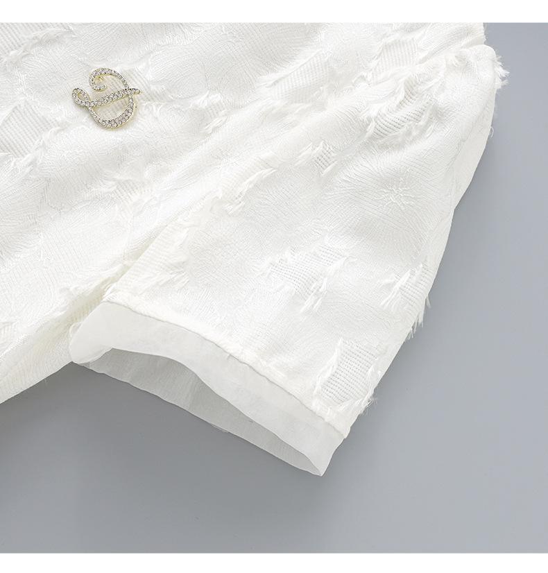 Women's Summer Mesh Jacquard Cut-Out Dress with Round Neck