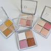 Four-Color Highlight & Contour Palette - Matte, Brightening, Glitter Finish for Eyes and Nose