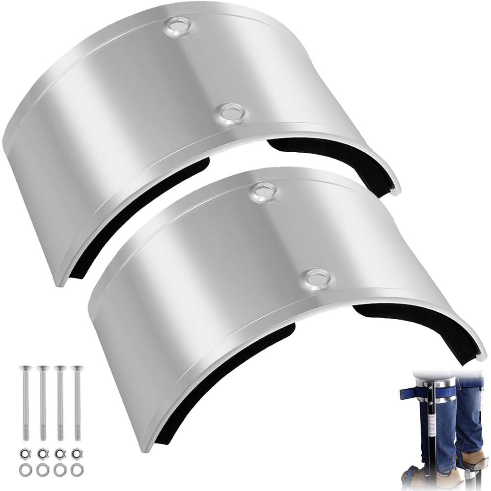 

2 Pack Drywall Stilt Replacement Parts, Aluminum Alloy Curved Leg Plates for Home Repair & Construction