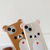 Für iPhone 11 12 13 14 15 16 Pro Max Mode Niedlich 3D Cartoon Rilakkuma Bär Weiche Silikon Handyhülle Rückseite