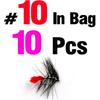 MNFT 10Pcs Various Dry Fly Fishing Lure Trout Salmon Dry Flies Fish Hook Size #6 #10 #12 Nymph Mosquito Lures Fishing Tackle