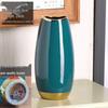 Emerald Green Gold Rim Ceramic Flower Vase Set