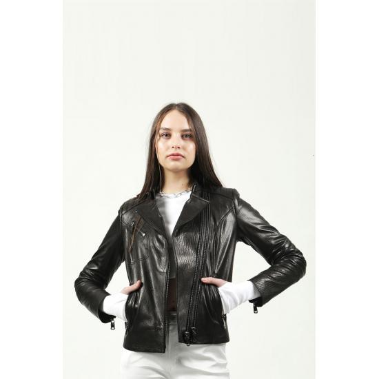 Damenmantel, schmale Passform, wunderbares Design, Kasuka-Jumbo-Ledermantel für Damen