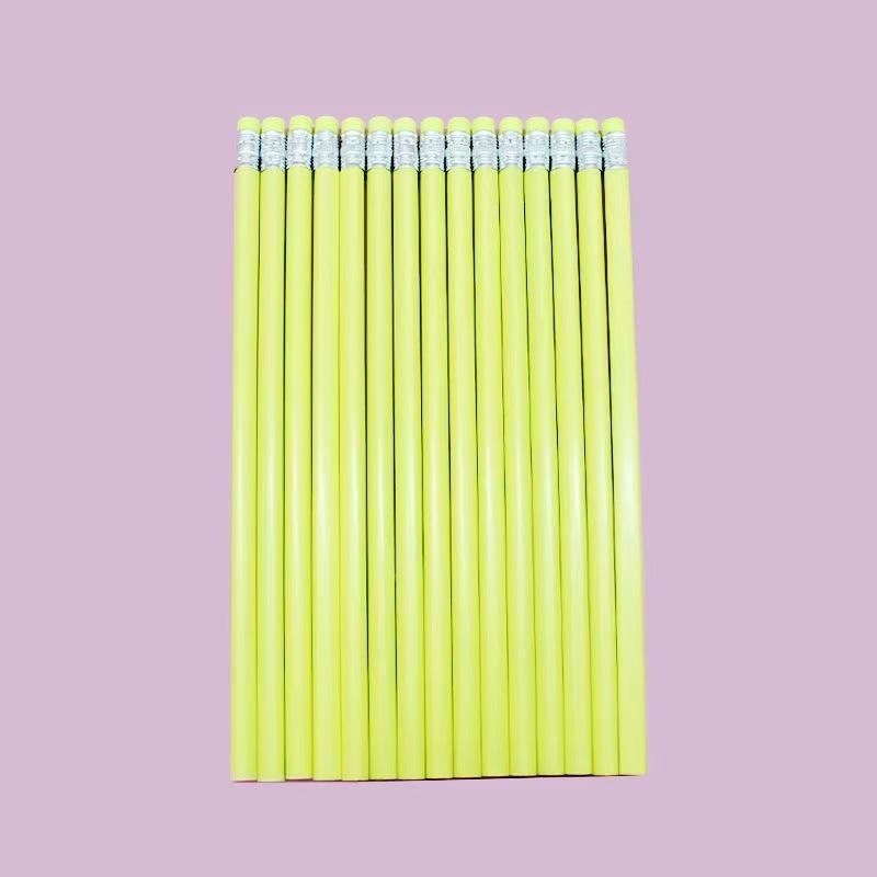 Macaron Triangular Bar Hb Pencil With Eraser Tip For Students Sketching
