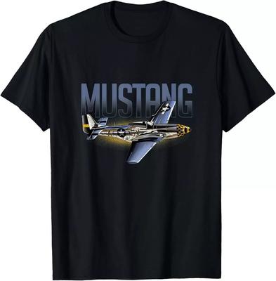 Nouveau T-shirt Classiques Américains en Édition Limitée P51 Mustang Avion Militaire de la Seconde Guerre Mondiale T-shirt Unisexe