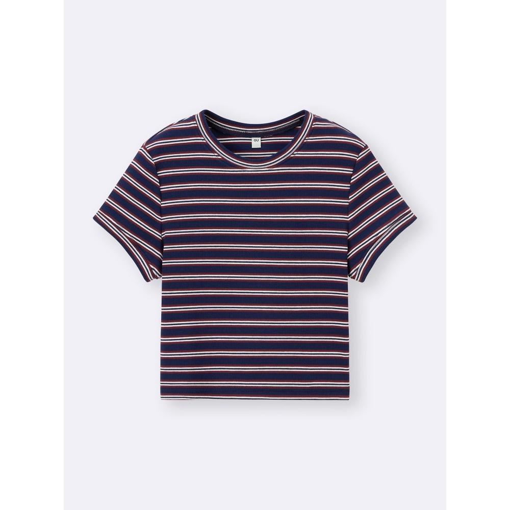 Gu By Uniqlo Rib MulTi Border Mini T