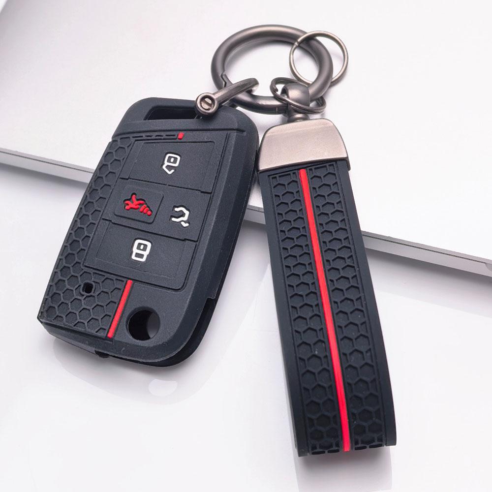 Key Cover for VW Golf Jetta Passat Tiguan GTI Sagitar MK7 GLI Magotan with Keychain Protective Accessory Key Fob Protection Replacement