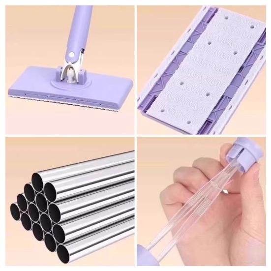 Small Mop Instant Cleaner Mini Mop with 360 Degree Rotating Head Hands Free Push Pull Handle Walls Windows Quick Cleaning Tool