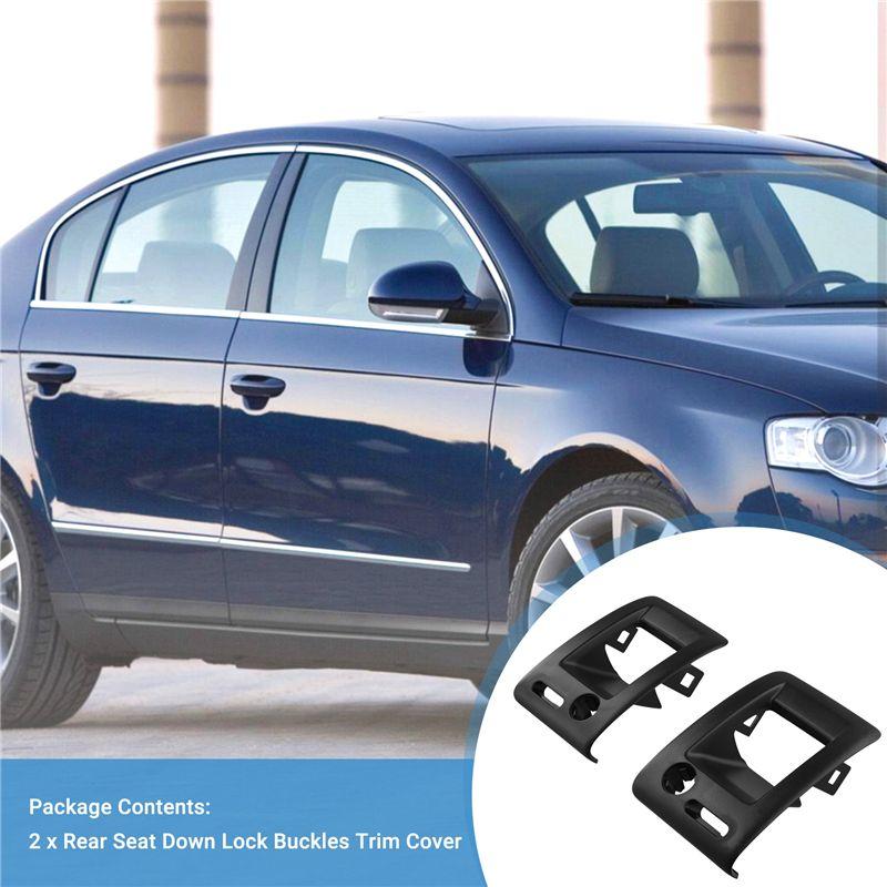 NUOVO-Pannello di Copertura con Fibbie di Bloccaggio Sedile Posteriore Abbassabile, Deflettore, Chiusura a Mano+Foro Chiave per VW Passat B6 LHD 3C5885893 3C5885894