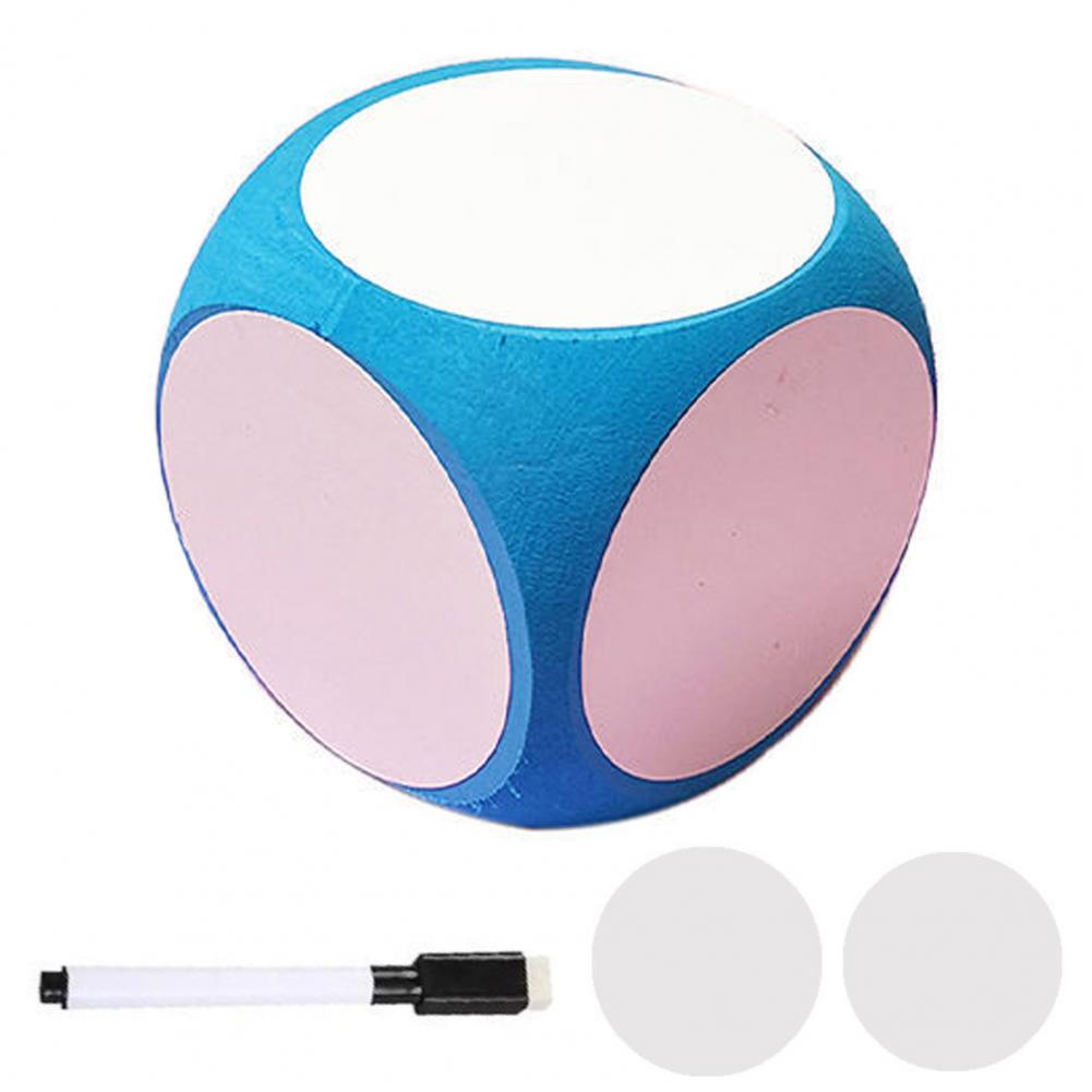 Diy Blank Dice Erasable Foam Dice Game Cube Portable Dry Erase Block Dice Writable Playing Dices Prop Kids Educational Toy