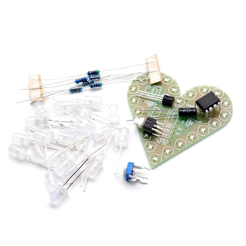 DIY Herzform Atmende Lampe Bausatz LED Leiterplatte 4V 6V Elektronische Lötmontage für Elektronikstudenten Projekt
