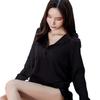 Sex Underwear Chiffon Imitation Boyfriend Shirt Long Sleeve Pullover Perspective Loungewear Uniform Temptation