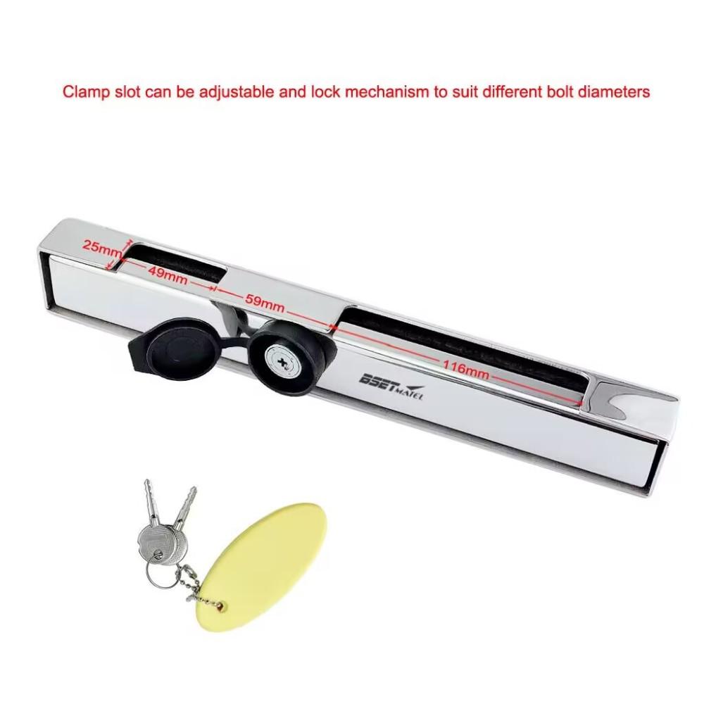 Serrure Moteur Hors-bord SUPXON – Acier Inoxydable 316, Verrouillage à Clé, Dimensions 310x45x45 Mm, 790 G