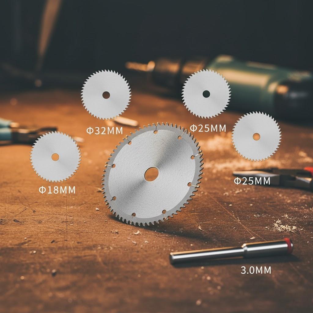 6pcs Stainless Steel Cutting Disc Set with Mandrel for Rotary Tool 16-32mm Metal Slice Blade Suitable for Cutting and Engraving