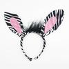 4Pcs Zebra Costume Set Zebra Ears Headband Tail Tutu Skirt Bowtie for Kid Halloween Christmas Animal Cosplay Accessories