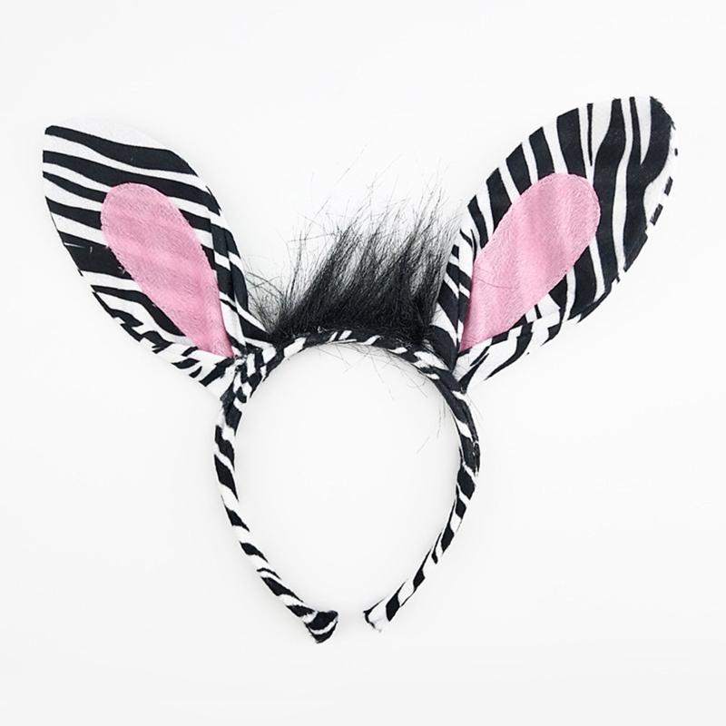4Pcs Zebra Costume Set Zebra Ears Headband Tail Tutu Skirt Bowtie for Kid Halloween Christmas Animal Cosplay Accessories