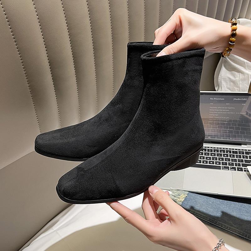 Winter Fashion Square Toe Thick Heel Women's Boots 2025 New Wear-Resistant Ladies Shoes Sexy Comfortable Simple Short-Tube Boots
