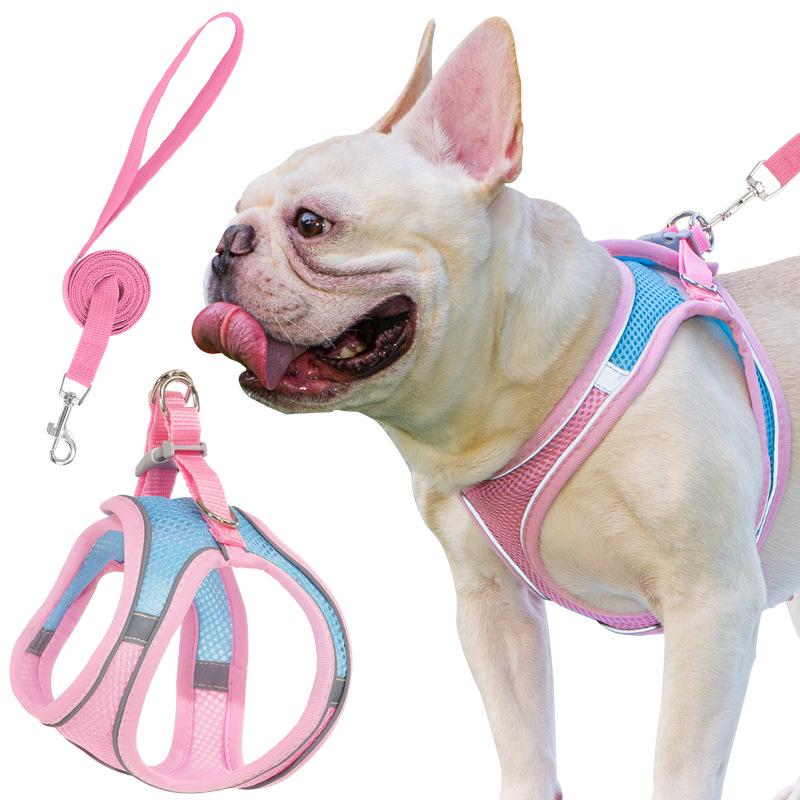 Reflective Vest-Style Pet Harness and Leash Combo