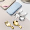 2Pcs Stainless Steel Tableware Set - Portable Cutlery with Box for Outdoor Camping Hiking Lunch Cooking Travel - Spoon Fork